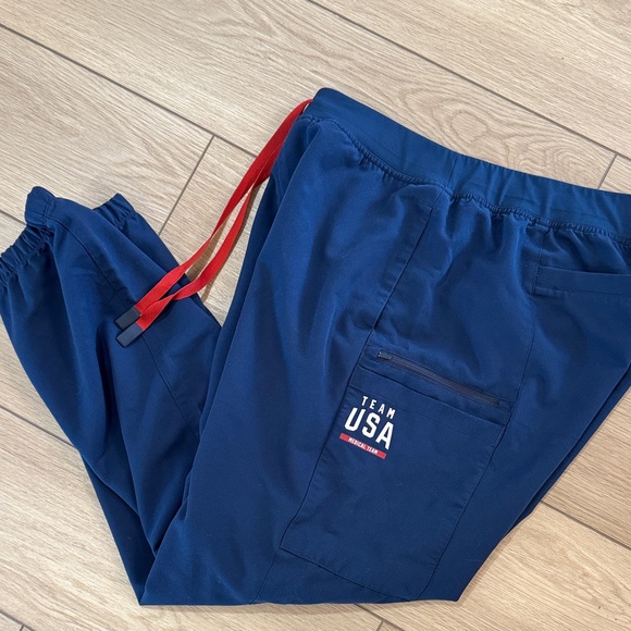 Figs Pants - Figs X Team USA Medical Team Scrub Pants Sz XL Logo Spellout Olympics Trendy